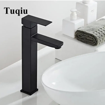 Modern matte black baking stainless basin faucet bathroom mixer