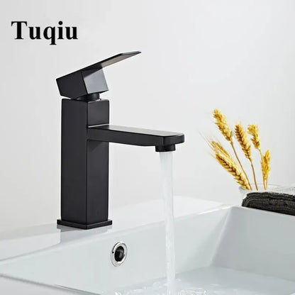 Modern matte black baking stainless basin faucet bathroom mixer