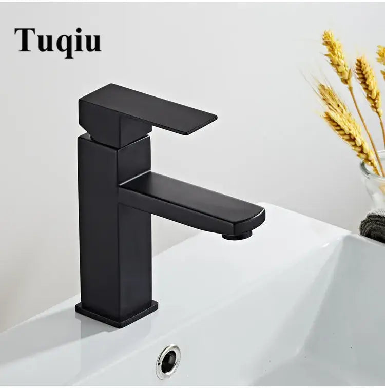 Modern matte black baking stainless basin faucet bathroom mixer