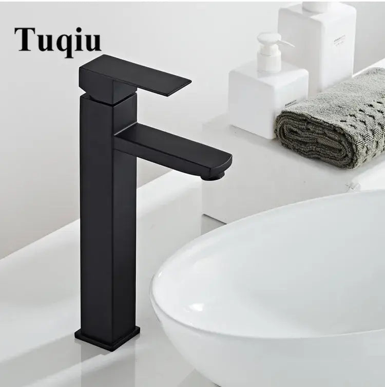 Modern matte black baking stainless basin faucet bathroom mixer