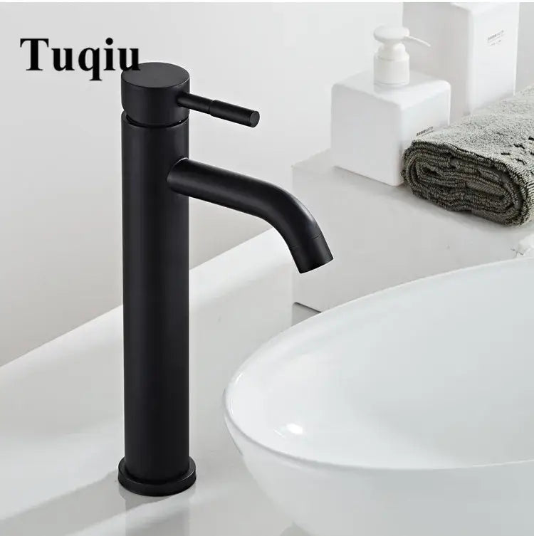 Modern matte black baking stainless basin faucet bathroom mixer