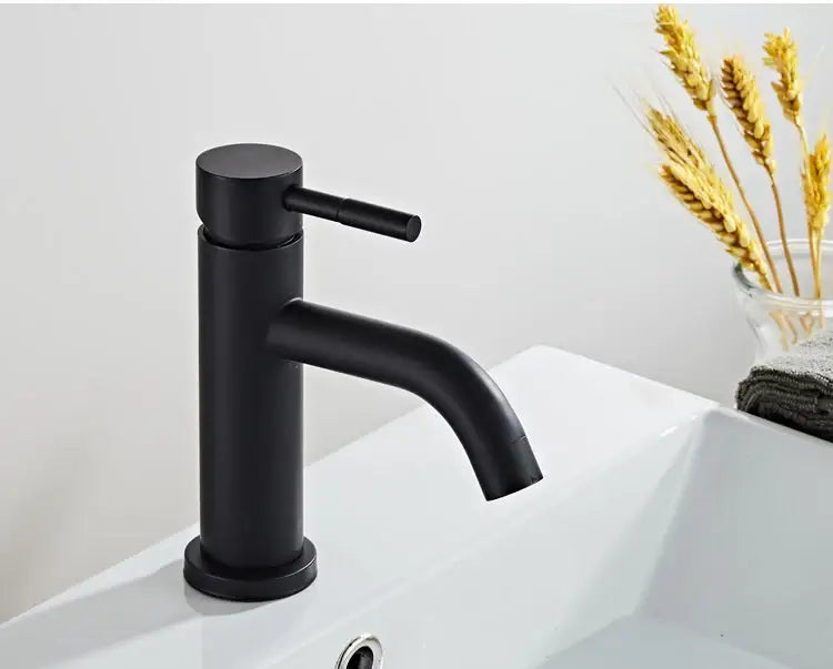Modern matte black baking stainless basin faucet bathroom mixer