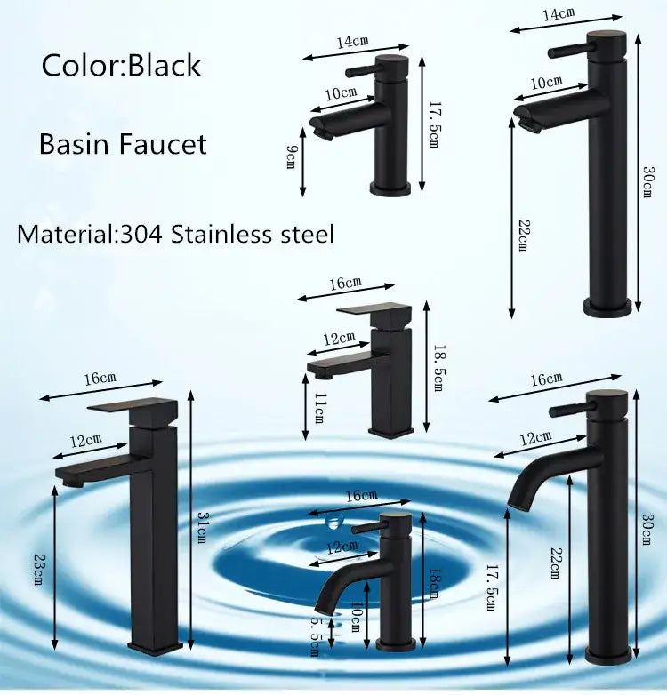 Modern matte black baking stainless basin faucet bathroom mixer