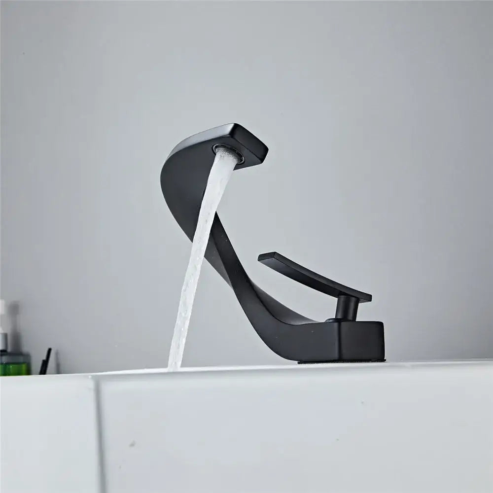 Modern matte black basin faucet bathroom hot cold mixer tap
