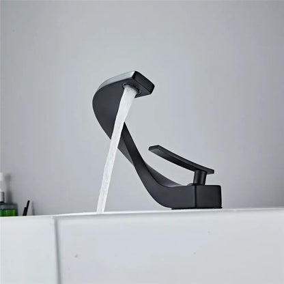 Modern matte black basin faucet bathroom hot cold mixer tap
