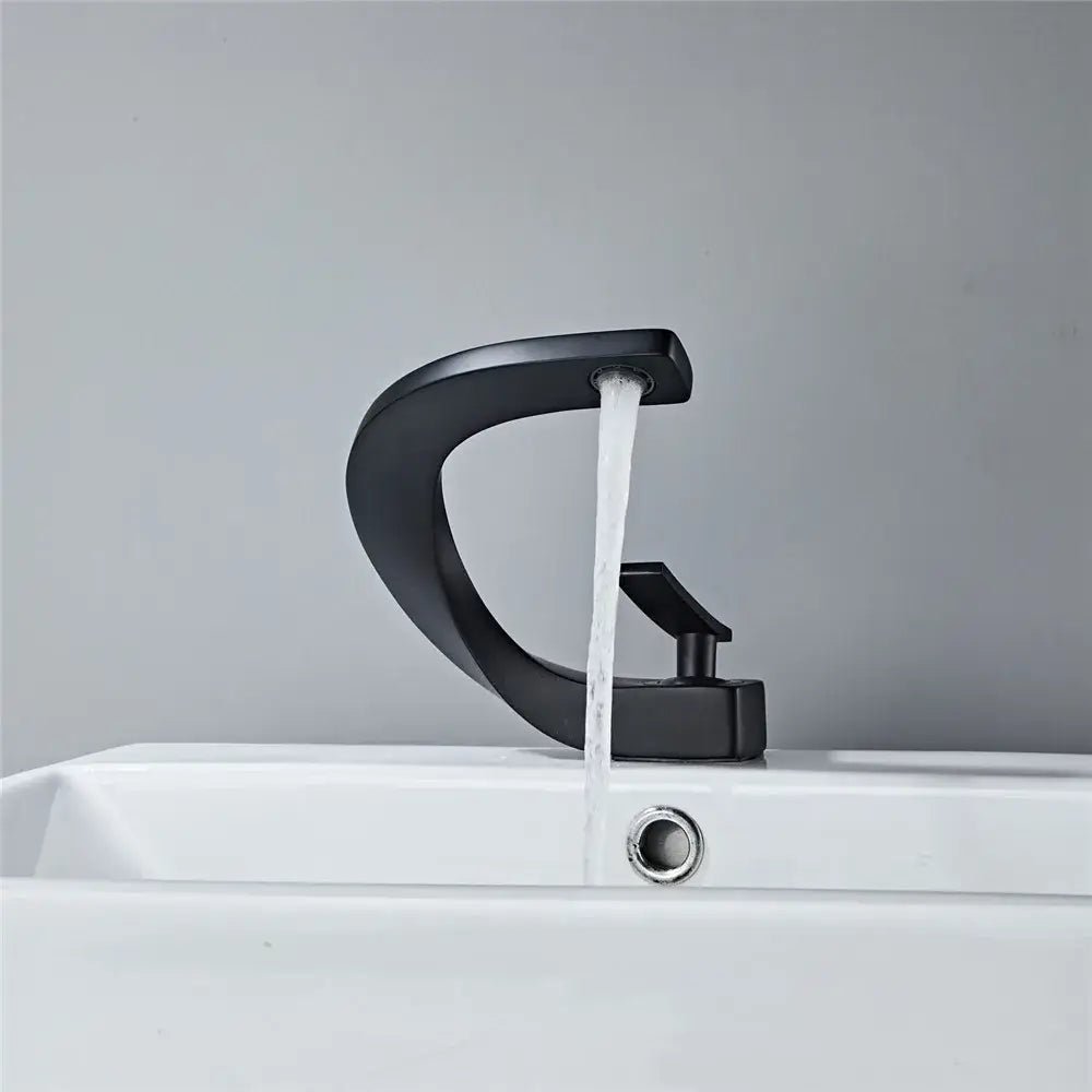 Modern matte black basin faucet bathroom hot cold mixer tap