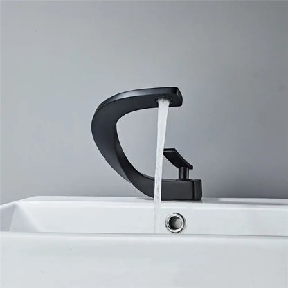 Modern matte black basin faucet bathroom hot cold mixer tap