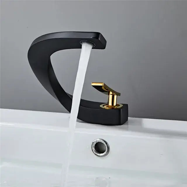 Modern matte black basin faucet bathroom hot cold mixer tap