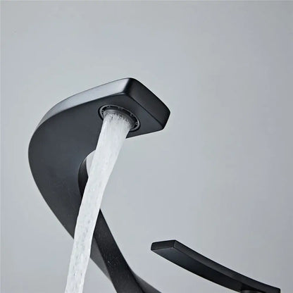 Modern matte black basin faucet bathroom hot cold mixer tap