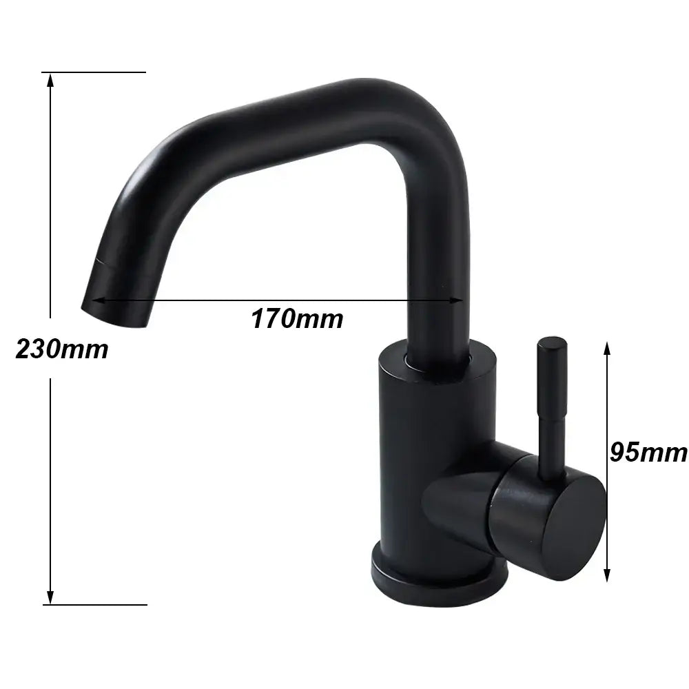 Modern matte black basin faucet bathroom rotatable sink tap