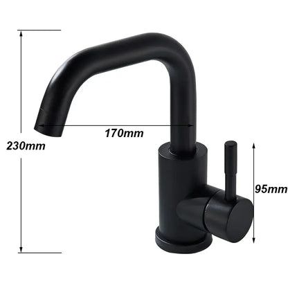 Modern matte black basin faucet bathroom rotatable sink tap