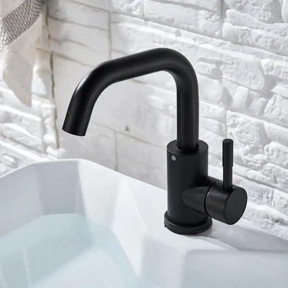 Modern matte black basin faucet bathroom rotatable sink tap