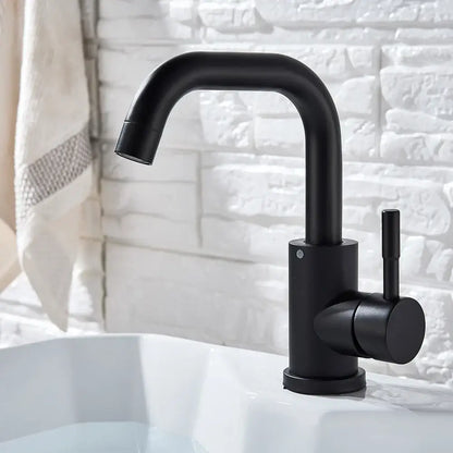 Modern matte black basin faucet bathroom rotatable sink tap