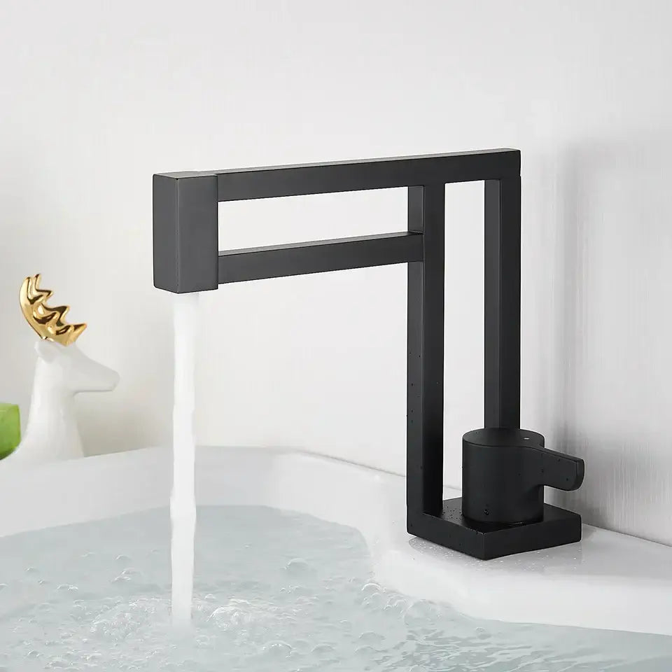 Modern matte black basin faucet bathroom vessel sink mixer