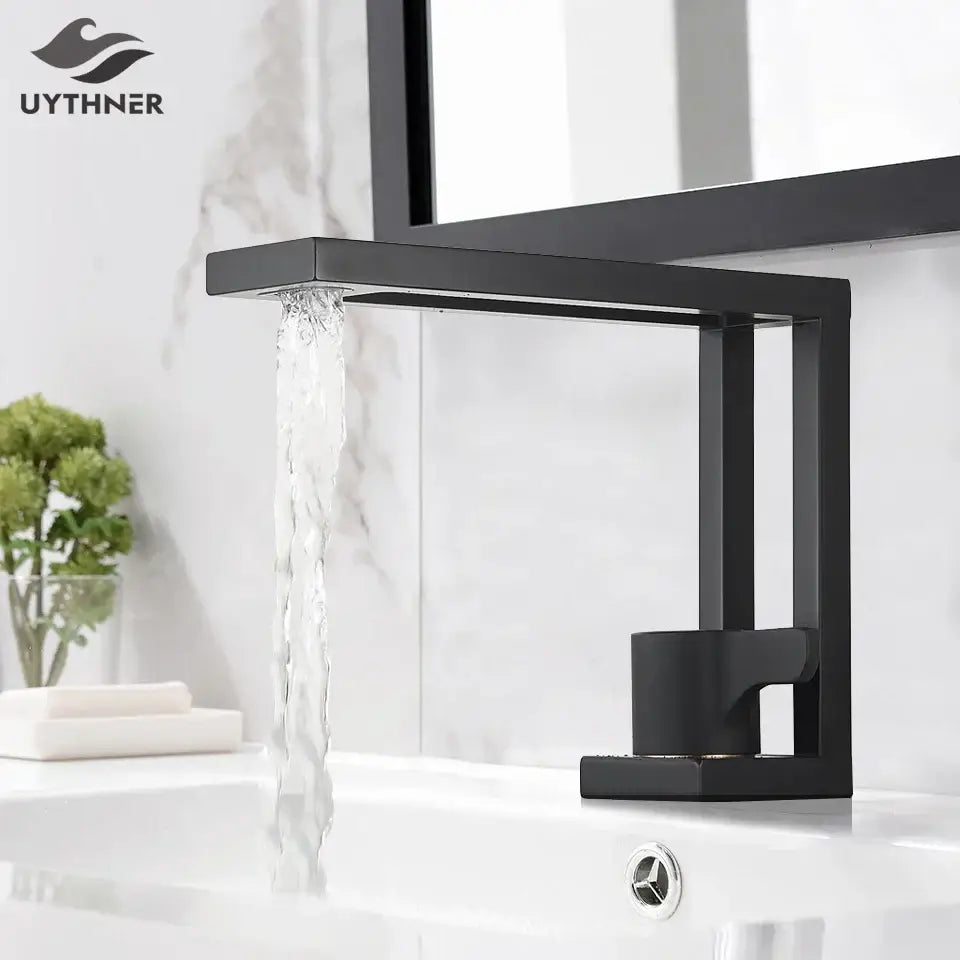 Modern matte black basin faucet bathroom vessel sink mixer