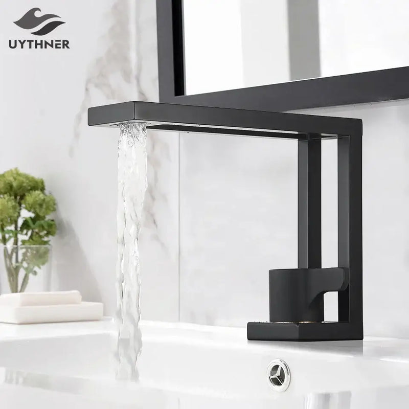 Modern matte black basin faucet bathroom vessel sink mixer