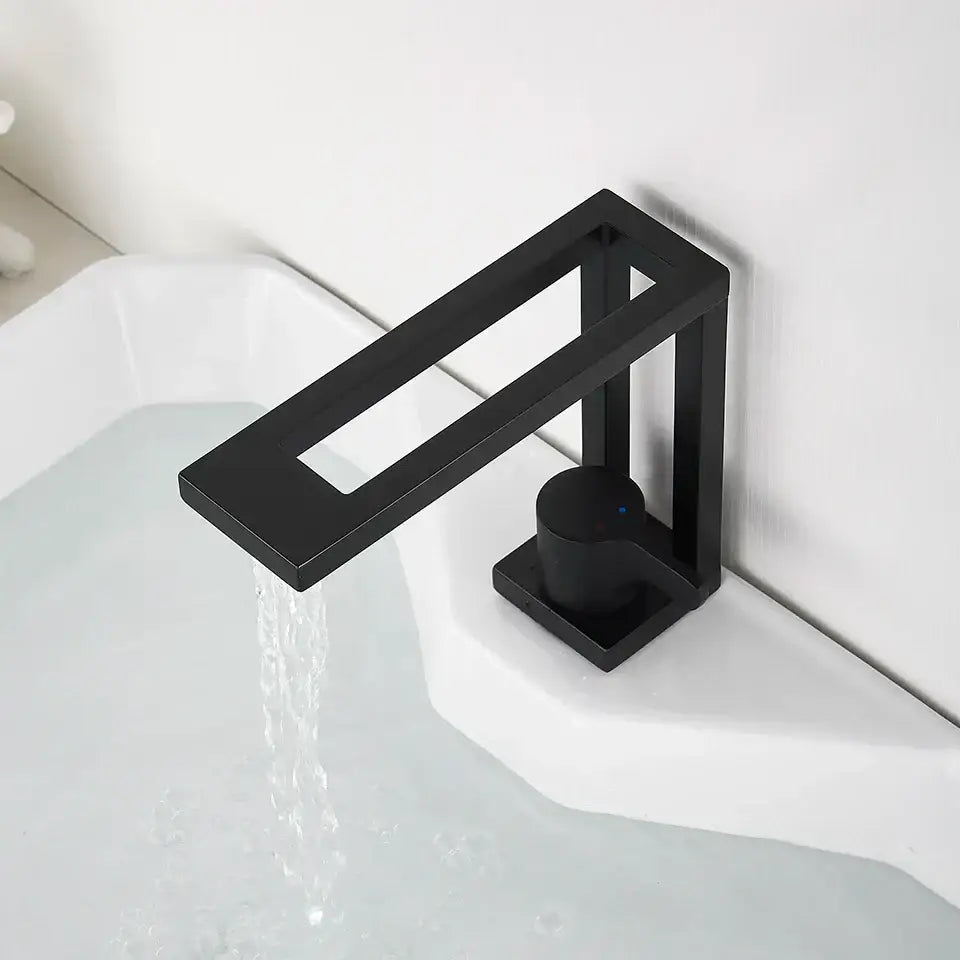 Modern matte black basin faucet bathroom vessel sink mixer