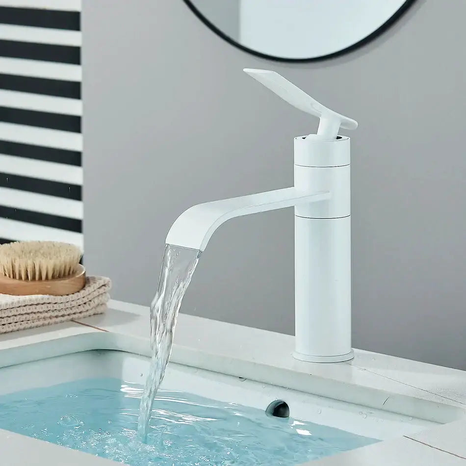 Modern matte black basin faucet mixer bathroom curved spout