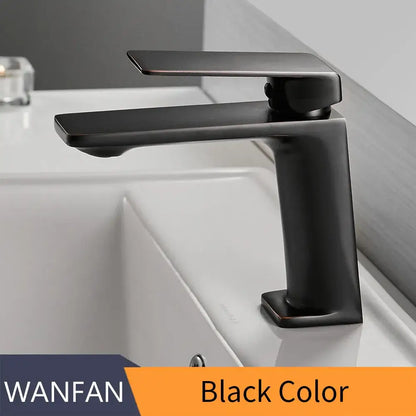 Modern matte black basin faucet mixer tap bathroom angular design