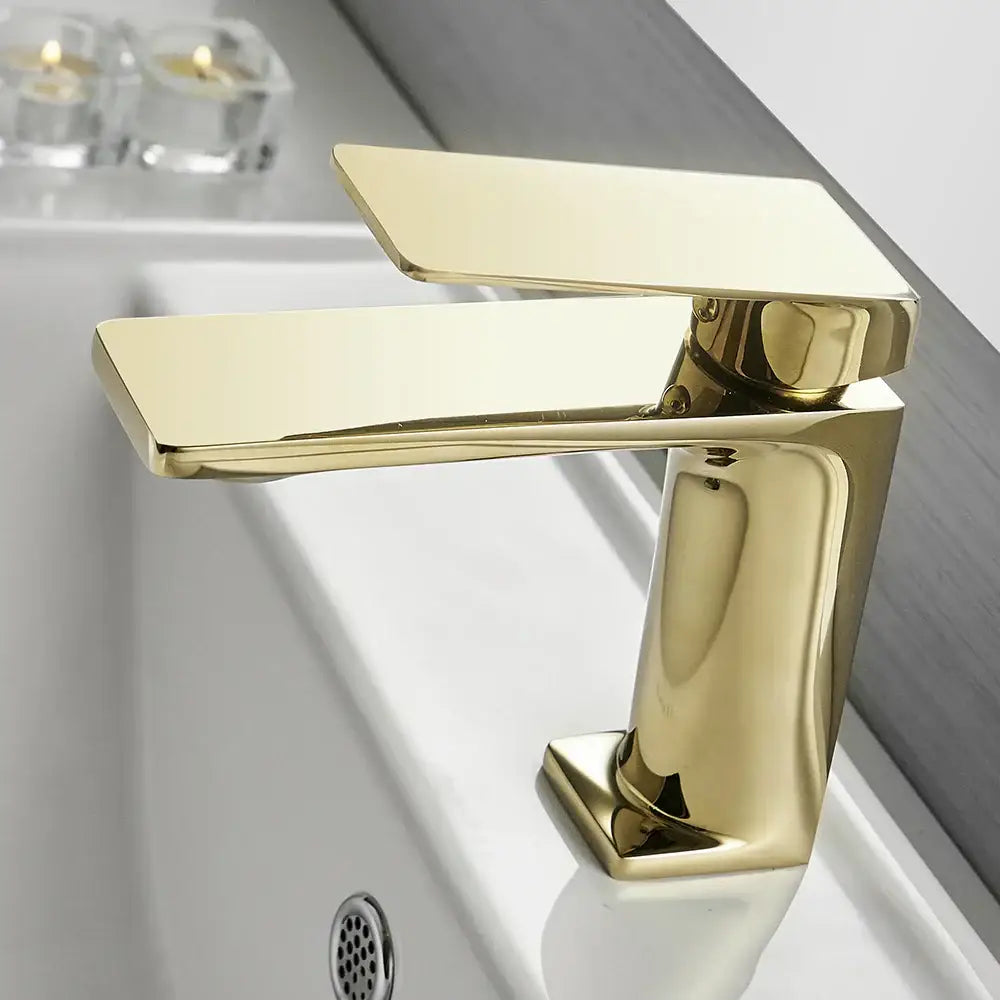 Modern matte black basin faucet mixer tap bathroom angular design