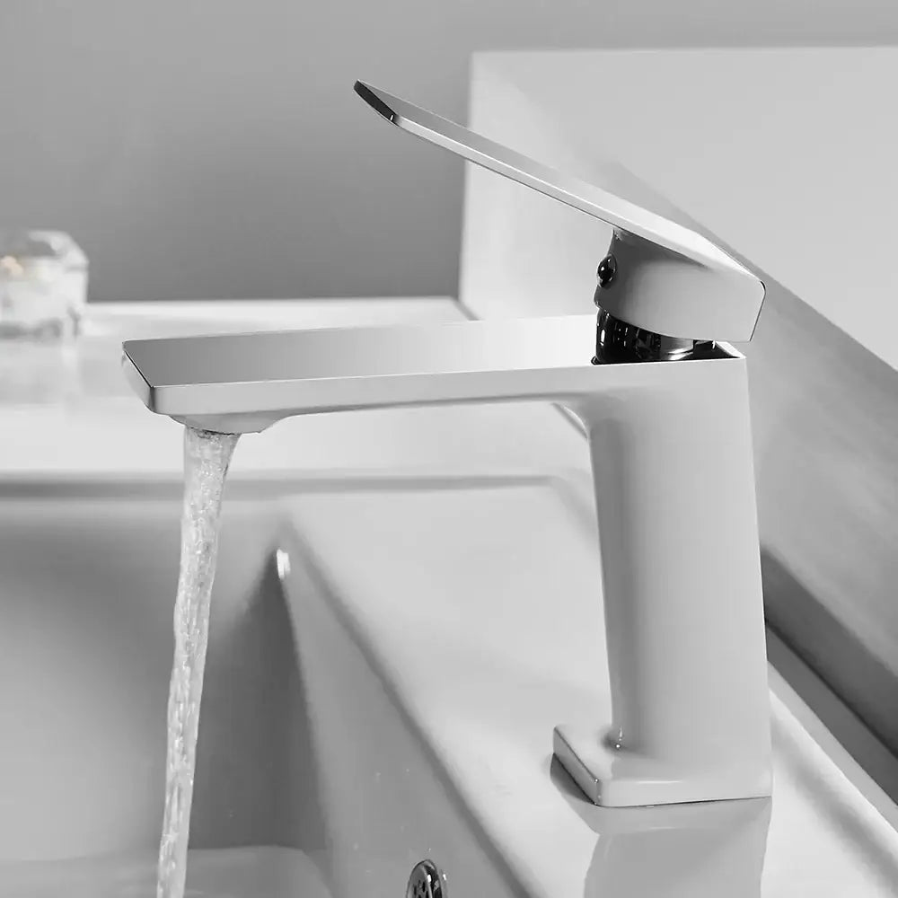 Modern matte black basin faucet mixer tap bathroom angular design