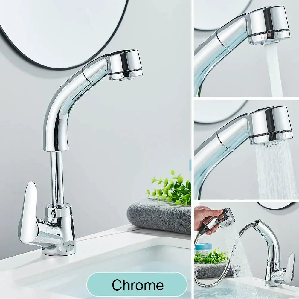 Modern matte black basin faucet with chrome accents for kitchen