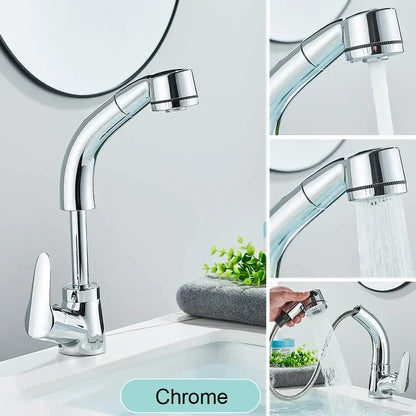 Modern matte black basin faucet with chrome accents for kitchen