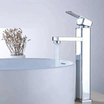 Modern matte black basin mixer bathroom faucet with rectangular spout