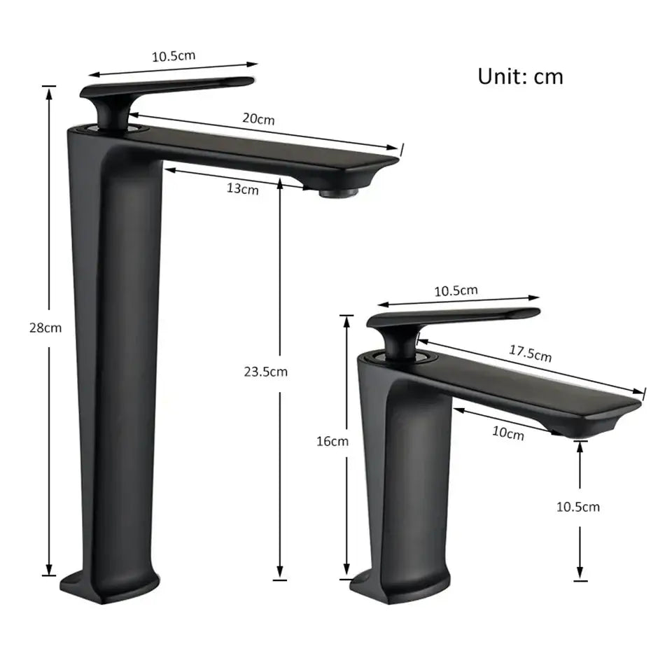Modern matte black basin mixer bathroom vanity tap
