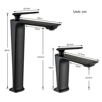 Modern matte black basin mixer bathroom vanity tap