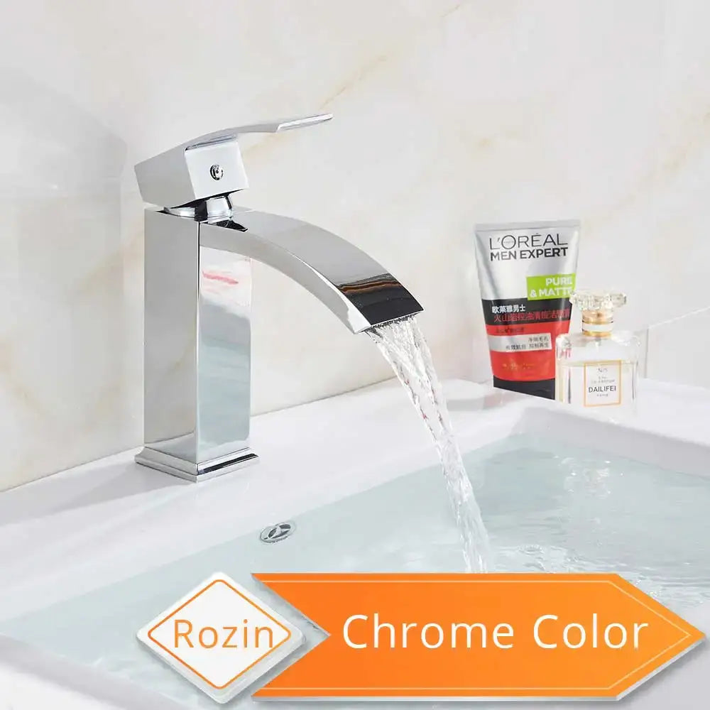 Modern matte black basin mixer faucet bathroom curved spout