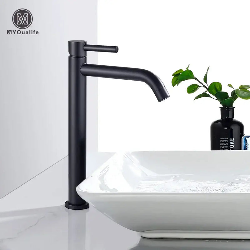 Modern matte black basin mixer tap bathroom single lever faucet