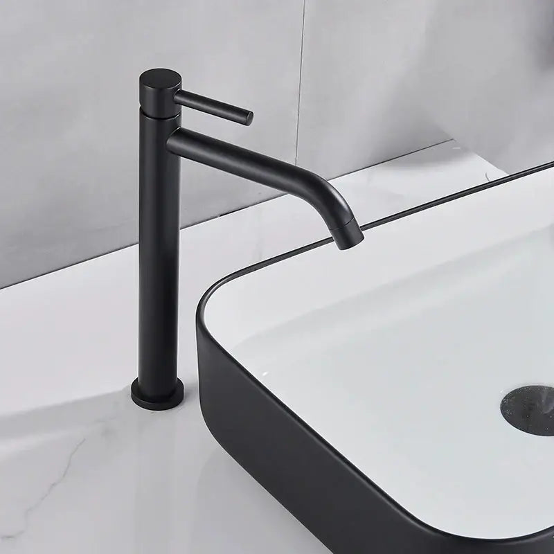 Modern matte black basin mixer tap bathroom single lever faucet