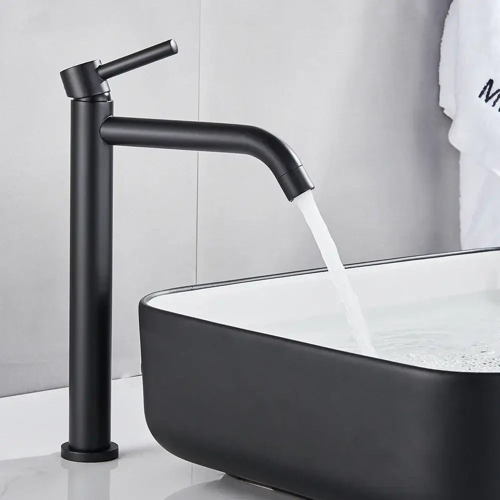Modern matte black basin mixer tap bathroom single lever faucet
