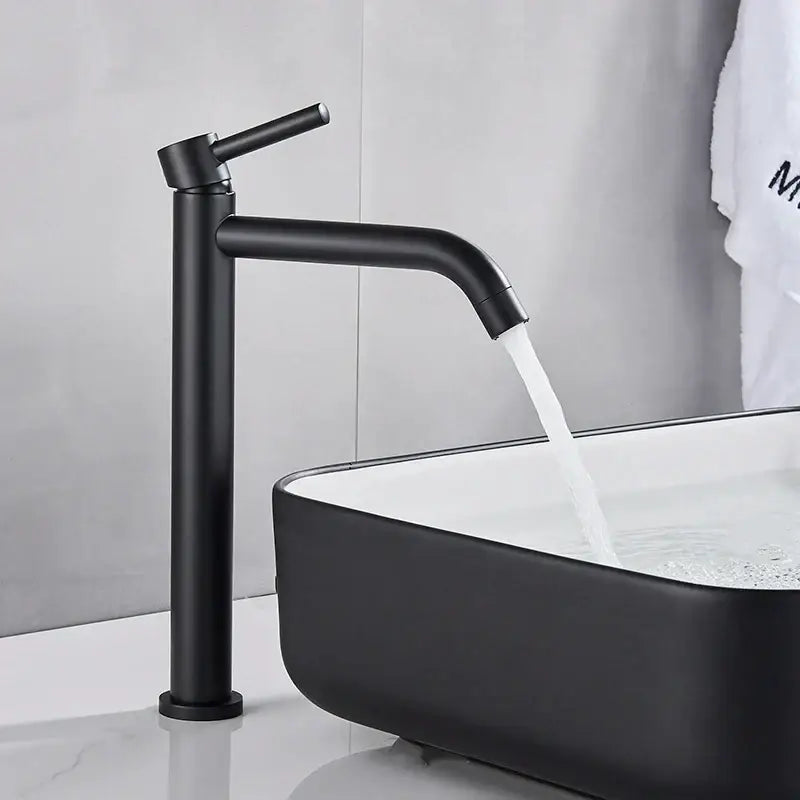 Modern matte black basin mixer tap bathroom single lever faucet