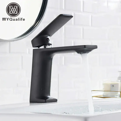 Modern matte black basin mixer tap – bathroom single lever faucet
