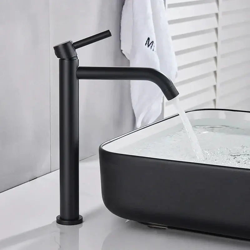 Modern matte black basin mixer tap bathroom single lever faucet