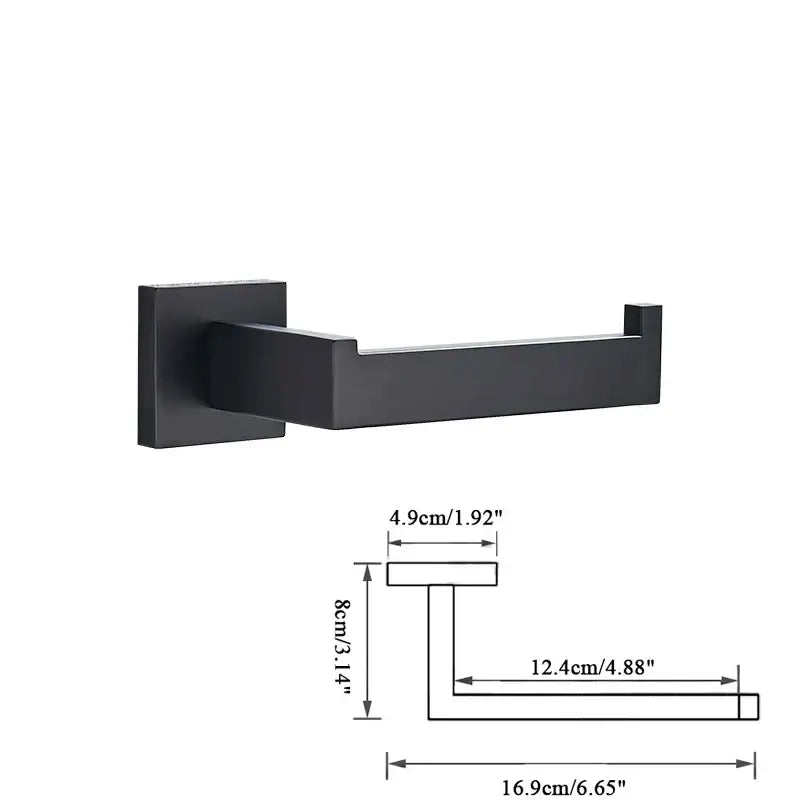 Modern matte black bathroom accessories set – bathroom towel rack