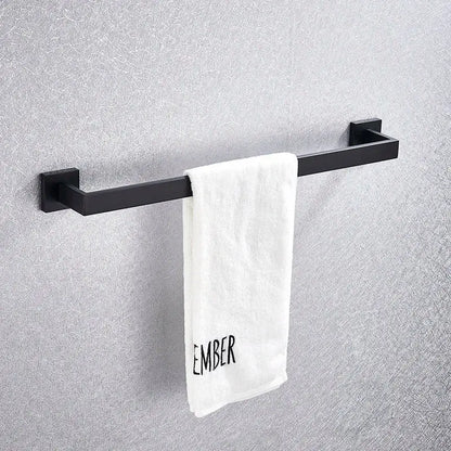 Modern matte black bathroom accessories set – bathroom towel rack
