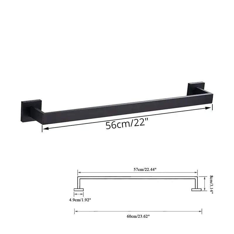 Modern matte black bathroom accessories set – bathroom towel rack