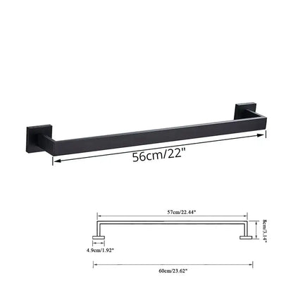 Modern matte black bathroom accessories set – bathroom towel rack