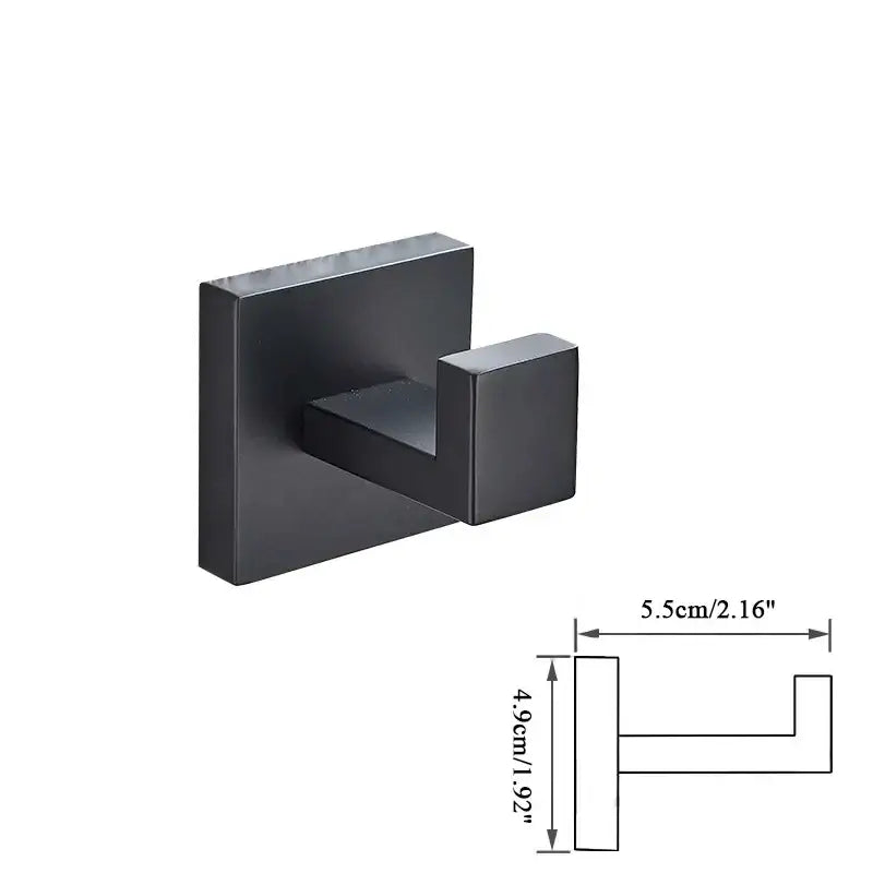 Modern matte black bathroom accessories set – bathroom towel rack