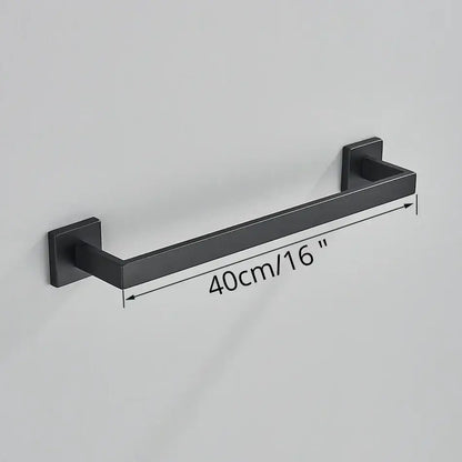Modern matte black bathroom accessories set – bathroom towel rack