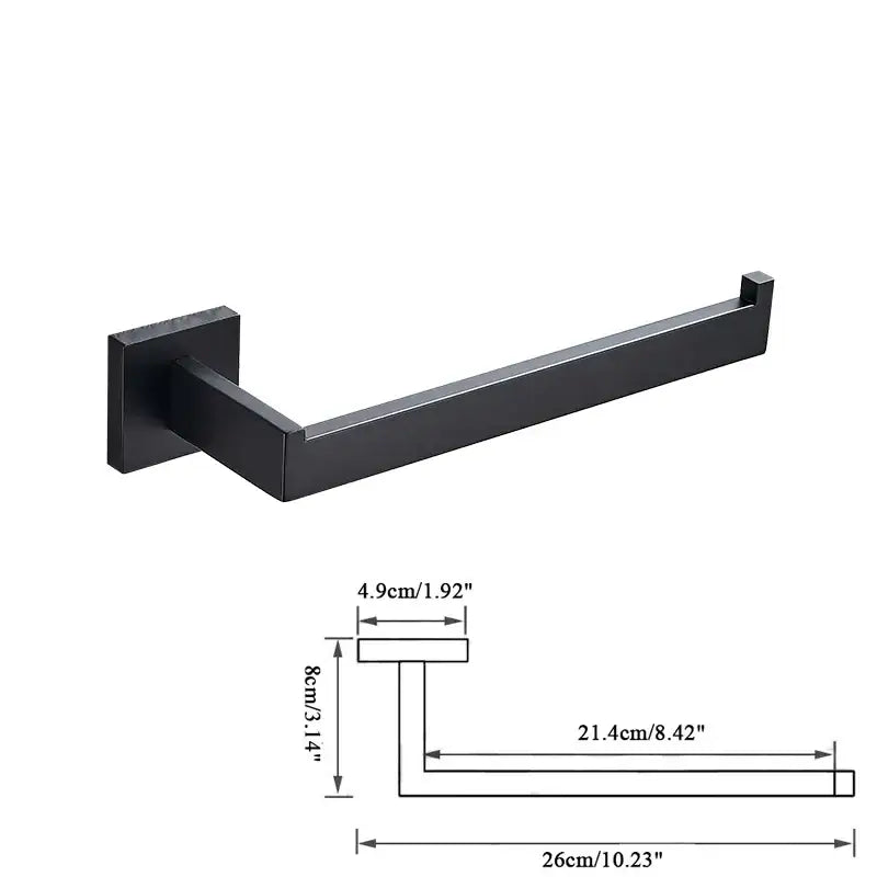 Modern matte black bathroom accessories set – bathroom towel rack