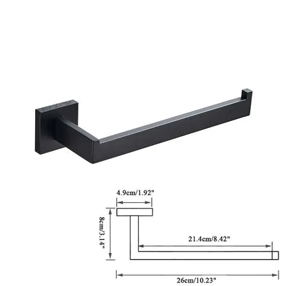 Modern matte black bathroom accessories set – bathroom towel rack