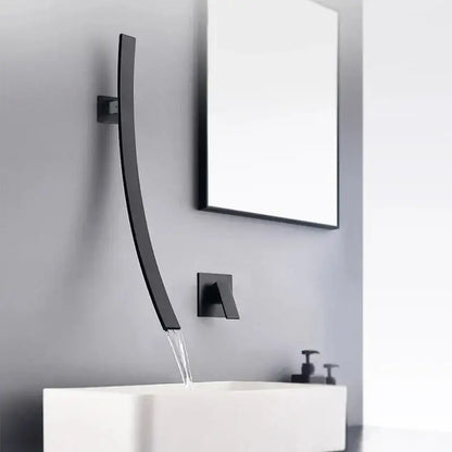 Modern matte black bathroom faucet set – bathroom sleek spout
