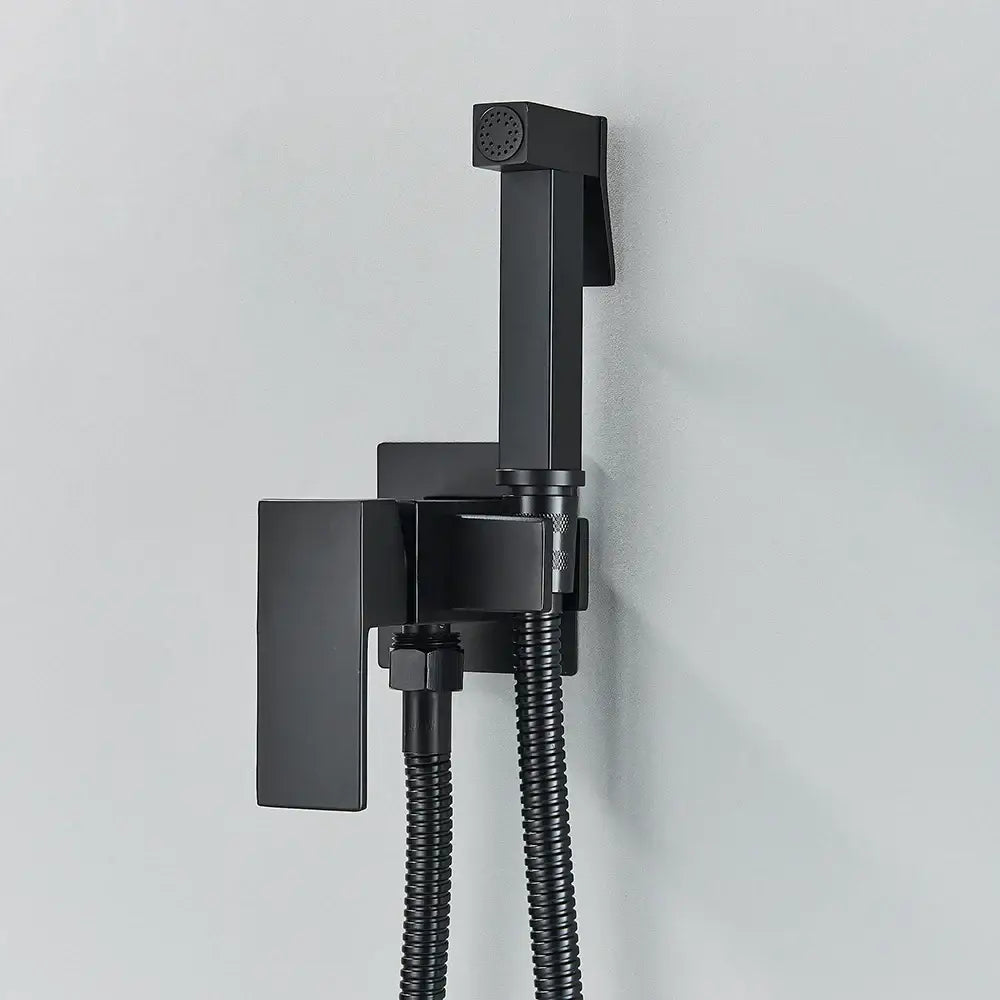 Modern matte black bathroom faucet set – bathroom sleek spout