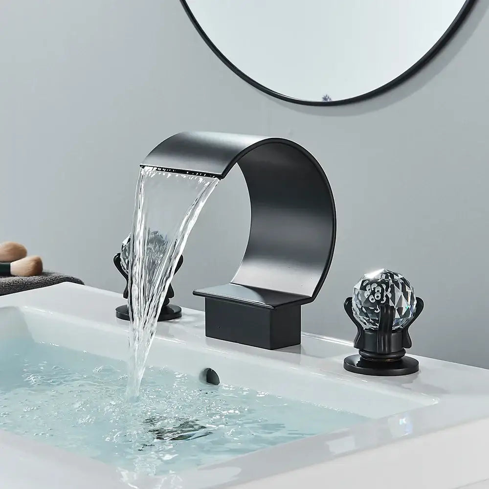 Modern matte black bathroom faucet set – bathroom sleek spout