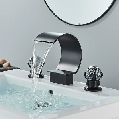 Modern matte black bathroom faucet set – bathroom sleek spout