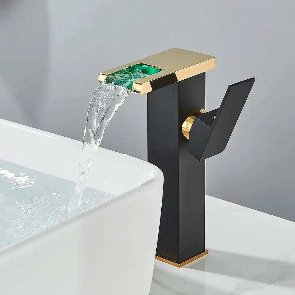 Modern matte black bathroom faucet set – bathroom sleek spout